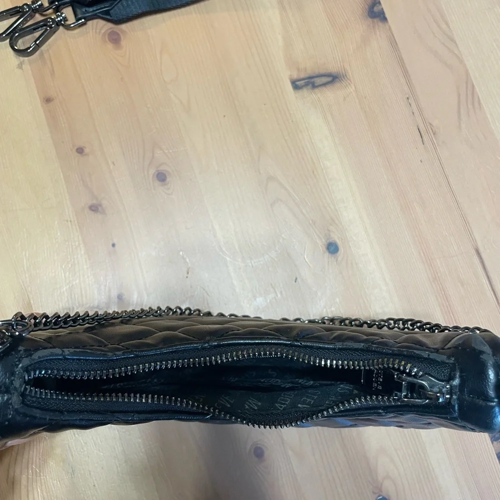 Steve Madden Black Quilted Shoulder Bag with Chain Strap